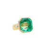 22.18 Carat Colombian Emerald Bezel 18K Gold Vintage Ring