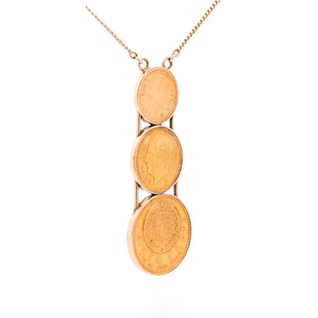 22k Gold USA Peso Coin Bezel Graduating Pendant Necklace - 20, 10, 5 Peso – Assay Jewelers