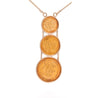 22k Gold USA Peso Coin Bezel Graduating Pendant Necklace - 20, 10, 5 Peso