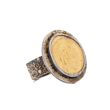 23K Gold Antique Byzantine Empire JUSTINIAN I Coin Bezel Ring – Assay Jewelers