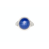 25 Carat GRS Certified No Heat Cabochon Cut Blue Star Sapphire Ring With Trapezoid Cut Diamonds