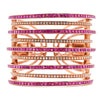 25ct Pink Sapphire & Diamond 18K Rose Gold Multi-Row Bangle