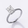 2.0 Carat Long Radiant D/VS2 Diamond Hidden Halo Pave Engagement Ring