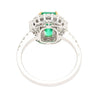 2.22 Carat Emerald Cut Natural 10MM Emerald & Baguette Diamond Ring