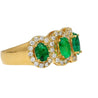 2.29 Carat Oval Cut Emerald and Diamond Wedding Band in 18K Gold