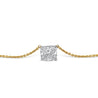 2.5 Carat Cushion Cut Lab Grown Diamond Floating Connected Necklace in 18K Gold