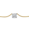 2.5 Carat Cushion Cut Lab Grown Diamond Floating Connected Necklace in 18K Gold