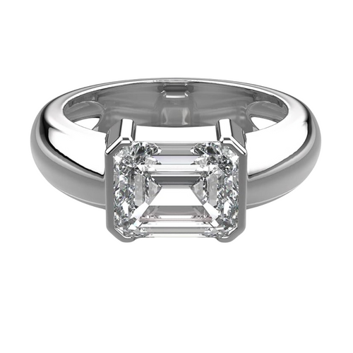 2.5 Carat Emerald Cut Lab Grown Diamond East-West Ring