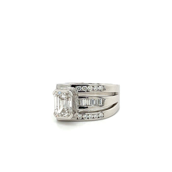2.5 Carat Emerald Cut Lab Grown Diamond Mens Pinky Ring in Platinum and 18K White Gold – Assay Jewelers