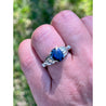 2.50 Carat Oval Cut Blue Sapphire in 14k White Gold Ring