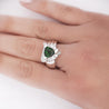 2.50 Carat Triangle Checkerboard Tsavorite & Diamond White Gold Statement Ring