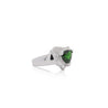 2.50 Carat Triangle Checkerboard Tsavorite & Diamond White Gold Statement Ring