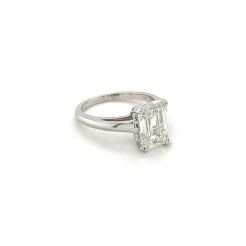 Bague en or blanc 14k certifiée IGI avec diamant de laboratoire taille émeraude 2,54 carats G/VS1 – Assay Jewelers