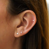 2.5mm Diamond in 14K Gold Flat Back Singe Stud Earring