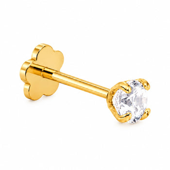 2mm Diamond in 14K Gold Flat Back Stud Earring – Assay Jewelers