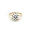 2.60 Carat Lab Grown 14K Yellow Gold 6-Prong Solitaire Diamond Engagement Ring