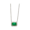 2.66 Carat Vivid Green Minor Oil Muzo Mine Colombian Emerald Floating Necklace