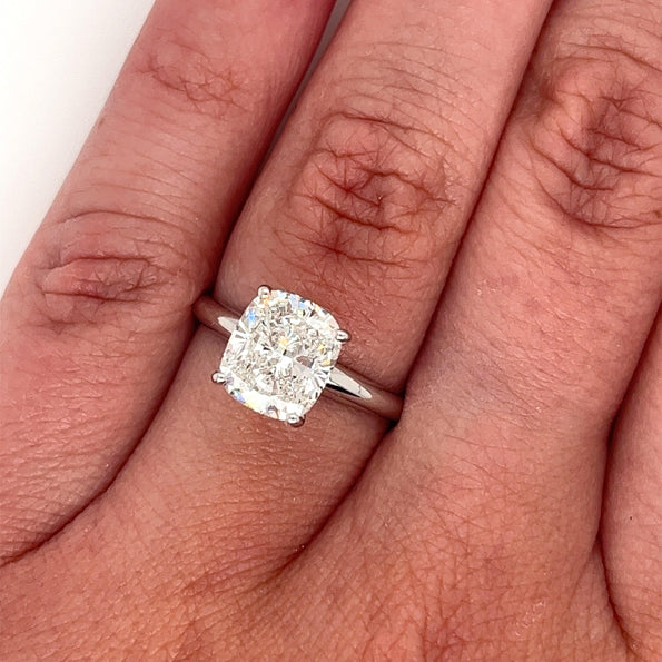 2.79 Carat Lab Grown Diamond Solitaire Ring in 14K White Gold