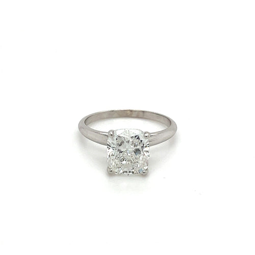 2.79 Carat Lab Grown Diamond Engagement Ring in 14K White Gold Solitaire 4-Prong Setting