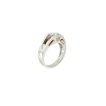 2.87 Carat Emerald Cut Lab Grown Diamond Mens Ring in 2-Tone Rose/White Gold – Assay Jewelers
