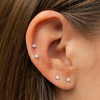 2,5 mm Kleine Natürliche Diamant Steckerohrringe aus 925 Sterling Silber