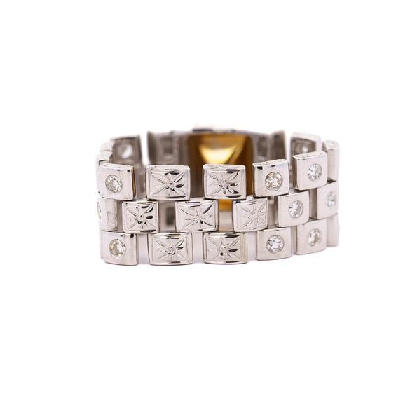 3 Carat Colombian Emerald Platinum Mens Link Ring