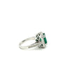 3 Carat Colombian Emerald in 18K White Gold Ring & Round Cut Diamond Halo