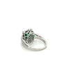 3 Carat Colombian Emerald in 18K White Gold Ring & Round Cut Diamond Halo