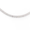 3 Carat Diamond Pave Halo Box Platinum Chain Tennis Necklace