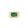 3 Carat Emerald-Cut Emerald Mens Ring in 18K Gold