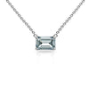 3 Carat Emerald Cut Lab Diamond Solitaire Necklace 14K Gold