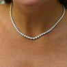 3 Carat Graduated Thick Bezel Diamond Platinum Tennis Necklace