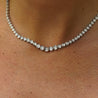 3 Carat Graduated Thick Bezel Diamond Platinum Tennis Necklace