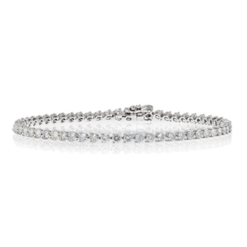 3 Carat Natural Diamond Tennis Ball Bracelet in 14k Solid White Gold – Assay Jewelers