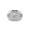 3 قيراط Radiant Cut G/VS2 Lab Grown Diamond 14K White Gold Men's Ring