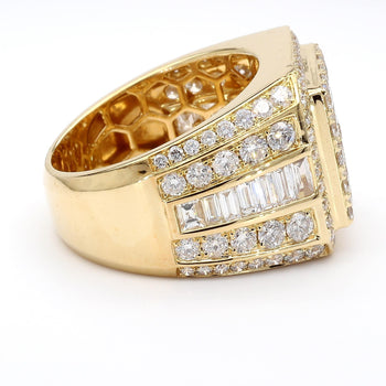 3 Carat Round & Baguette Diamond 14K Gold Mens Cluster Ring – Assay Jewelers