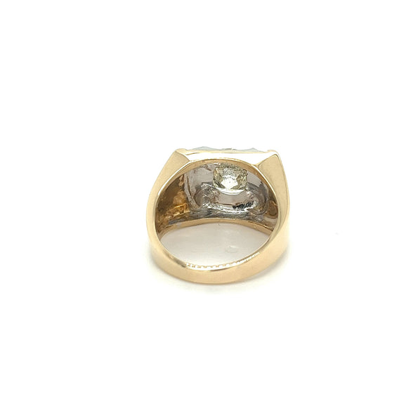 3 Carat Round Cut Natural Diamond Solitaire Men's Ring in 14K Gold