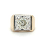 3 Carat Round Cut Natural Diamond Solitaire Mens Ring in 14K Solid Gold