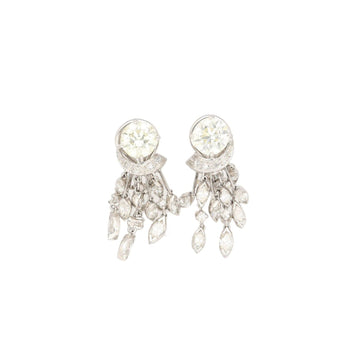 3 Carat Round & Marquise Cut Natural Diamond Chandelier Drop Earrings – Assay Jewelers