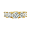 Bague en or jaune 18K avec diamants de laboratoire multi-pierres de 3 carats TW