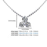 3 Stone Diamond Mini Triangle Pendant Necklace 14K White Gold