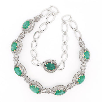 32 Carat Emerald and Rose-Cut Diamond Necklace & Earring Set in 18K Gold – Assay Jewelers
