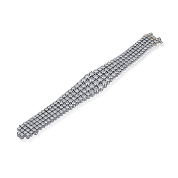 35 Carat TW Round Cut Diamond Platinum 4-Row Bracelet – Assay Jewelers