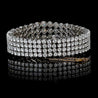 35 Carat TW Round Cut Diamond Platinum 4-Row Bracelet