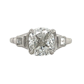 3.02 carat H/VVS2 Cushion Lab Grown Diamond 3-Stone Platinum Ring – Assay Jewelers