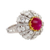 3.04 Carat Star No-Heat Burma Ruby & Sunburst Art Deco Ring