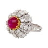 3.04 Carat Star No-Heat Burma Ruby & Sunburst Art Deco Ring