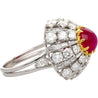 3.04 Carat Star No-Heat Burma Ruby & Sunburst Art Deco Ring