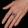 3.04 Carat Star No-Heat Burma Ruby & Sunburst Art Deco Ring