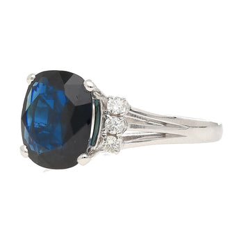 3.10 Carat Blue Sapphire and Diamond with Filigree Split Shank Band Ring – Assay Jewelers